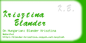 krisztina blander business card